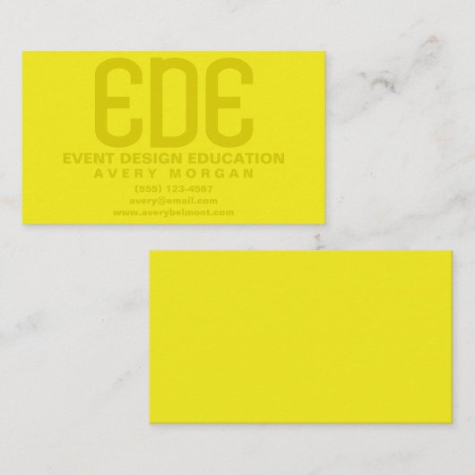 Minimaal Neon Yellow Visitekaartje (Voorkant / Achterkant)