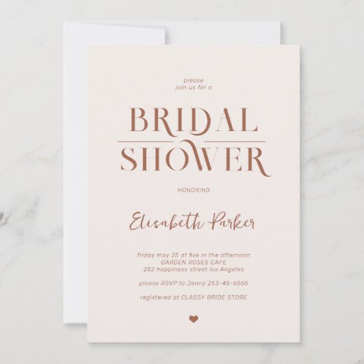 Minimaal neutraal boho modern vrijgezellenfeest kaart (Voorkant)