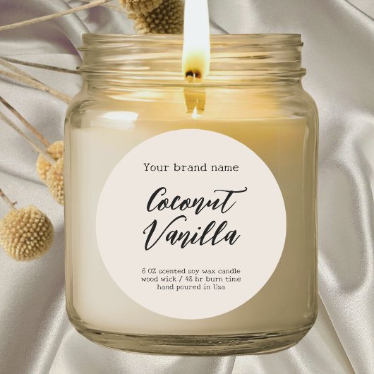 Minimaal neutraal etiket van de verpakkingskaars