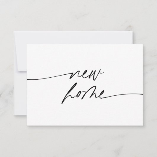 Minimaal nieuw huis Elegant handgeschreven script Aankondiging (Voorkant)