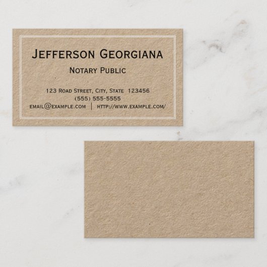 Minimaal notarieel Visitekaartje (Voorkant / Achterkant)