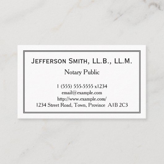Minimaal notarieel Visitekaartje (Voorkant)
