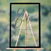 Minimaal OH Baby Black Brush Script-Baby shower Acryl Bord (Neutraal)