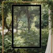 Minimaal OH Baby Black Brush Script-Baby shower Acryl Bord