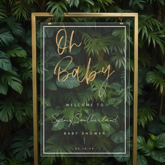 Minimaal OH Baby Gold Brush Script Baby shower Acryl Bord