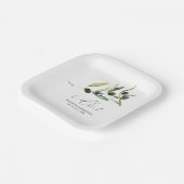 Minimaal Olijfpapier Borden Botanisch groen Papieren Bordje (Gebogen)