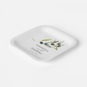 Minimaal Olijfpapier Borden Botanisch groen Papieren Bordje (Gebogen)