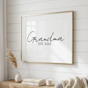 Minimaal Oma Sinds Jaar Zachte Script Typografie  Poster
