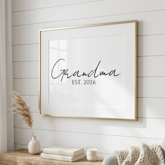 Minimaal Oma Sinds Jaar Zachte Script Typografie Poster