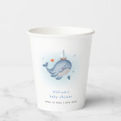 Minimaal onder het See Whale Nautica Baby shower Papieren Bekers (Achterkant)
