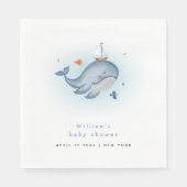 Minimaal onder het See Whale Nautica Baby shower Servet (Voorkant)