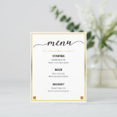 Minimaal Ontwerp Gouden Rand Bruiloft Event Menu (Staand voorkant)