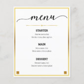 Minimaal Ontwerp Gouden Rand Bruiloft Event Menu (Voorkant)