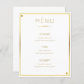 Minimaal Ontwerp Gouden Rand Bruiloft Event Menu (Voorkant / Achterkant)