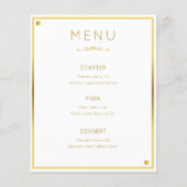 Minimaal Ontwerp Gouden Rand Bruiloft Event Menu (Voorkant)
