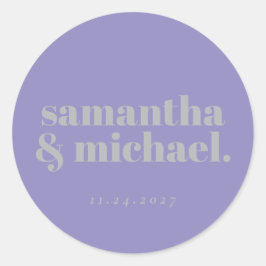 Minimaal ontwerp lavendel zilver typo Welkom Ronde Sticker