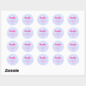 Minimaal ontwerp lila roze Eindelijk bewaar datum Ronde Sticker (Vel)
