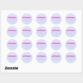 Minimaal ontwerp lila roze Welkom Ronde Sticker (Vel)