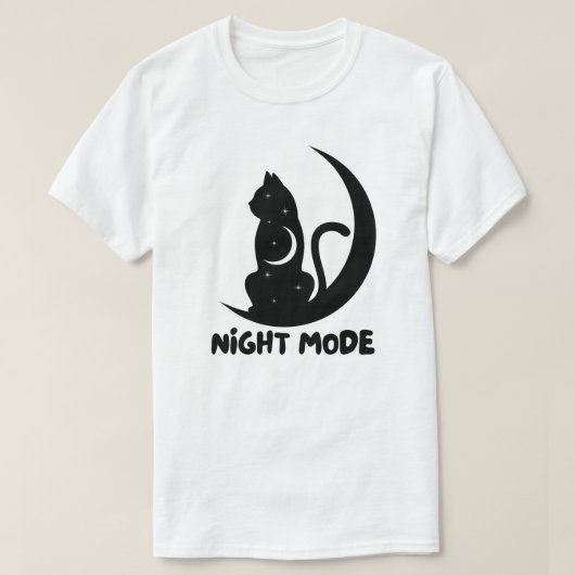 Minimaal ontwerp maan kat t-shirt (Design voorkant)