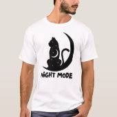 Minimaal ontwerp maan kat t-shirt (Voorkant)