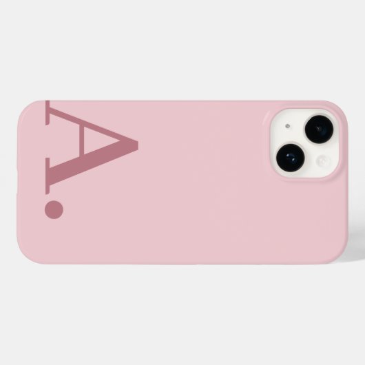 Minimaal ontwerp met groot monogram - Roos roze Case-Mate iPhone Case (Achterkant (horizontaal))