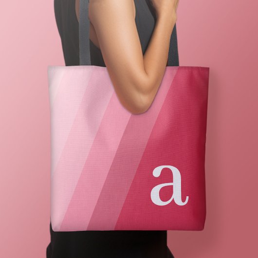 Minimaal ontwerp - Reusachtig Modern Monogram Roze Tote Bag