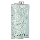 Minimaal ontwerp van stadsplattegrond van Chennai Heupfles (Rechts)