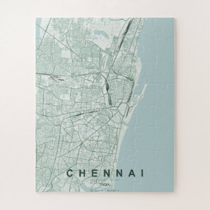 Minimaal ontwerp van stadsplattegrond van Chennai  Legpuzzel
