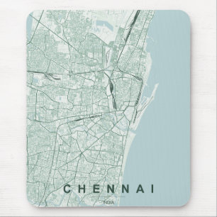 Minimaal ontwerp van stadsplattegrond van Chennai Muismat