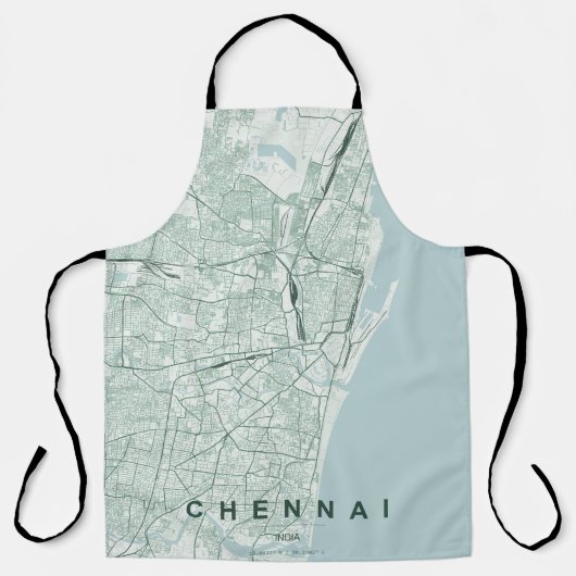 Minimaal ontwerp van stadsplattegrond van Chennai  Schort (Voorkant)