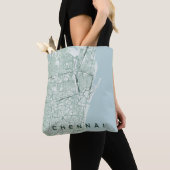 Minimaal ontwerp van stadsplattegrond van Chennai Tote Bag (Dichtbij)