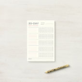 Minimaal ontwerp voor 30-daagse uitdaging Gewoonte Post-it® Notes (Op bureau)