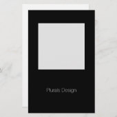 Minimaal ontwerp zwart-wit lijst — Stationery Briefpapier (Voorkant / Achterkant)