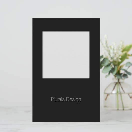 Minimaal ontwerp zwart-wit lijst — Stationery Briefpapier (Staand voorkant)