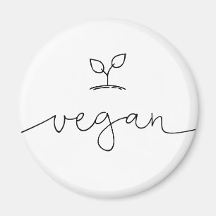 Minimaal op maat gesneden Vegan-achtergrondkleur Magneet
