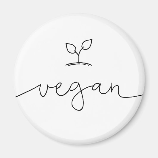 Minimaal op maat gesneden Vegan-achtergrondkleur Magneet (Voorkant)
