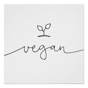 Minimaal op maat gesneden Vegan-achtergrondkleur Poster