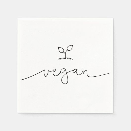 Minimaal op maat gesneden Vegan-achtergrondkleur Servetten (Voorkant)
