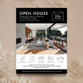 Minimaal open huis te koop marketing onroerend goe flyer