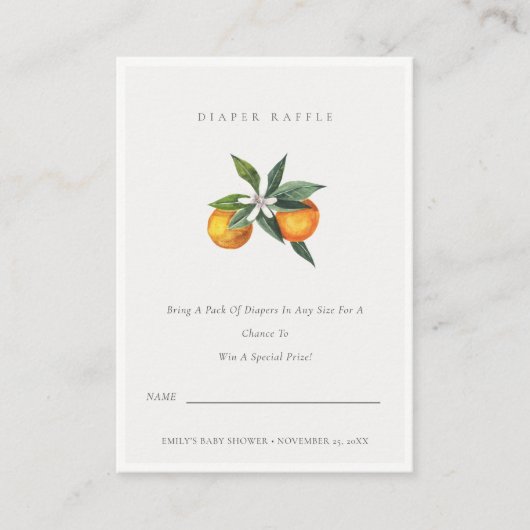 Minimaal Oranje Baby shower met botanische kleerma Informatiekaartje (Voorkant)