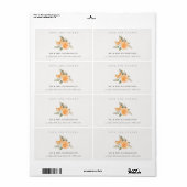 Minimaal Oranje Botanische Boho Love Bedankt Adres Etiket (Full Sheet)