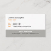 Minimaal Oranje en grijs Visitekaartje (Voorkant)