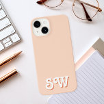 Minimaal Oranje monogram Initiaal retro iPhone 14 Hoesje<br><div class="desc">Minimaal Oranje Initiaal monogram iPhone Case</div>
