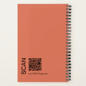 Minimaal Oranje Zwart Logo Motto Fitness Workout Notitieboek (Achterkant)