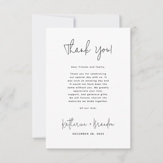 Minimaal ovenbliografiescript voor foto-overlay bedankkaart (Voorkant)