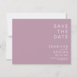 Minimaal Paars Modern Horizontaal Save The Date