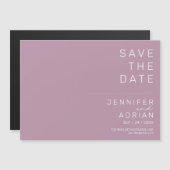 Minimaal Paars Modern Horizontaal Save The Date (Voorkant / Achterkant)
