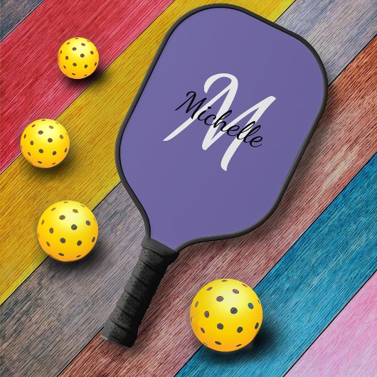 Minimaal Paars Monogram Pickleball Paddle