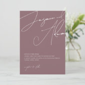 Minimaal Paars Script Typografie Trouwen Kaart (Staand voorkant)