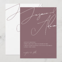 Minimaal Paars Script Typografie Trouwen